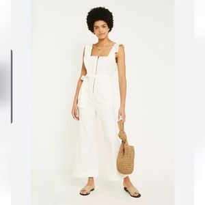 Free People Sun Valley Sleeveless Cream Jumpsuit Size 4/10 MSRP: $128.00